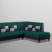 Nordy RHS 6 Seater L Shape Sofa Set for Living Room (Pine Black Colour) Premium Fabric Sofa Set