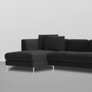 Vesco LHS 6 Seater L Shape Sofa Set for Living Room (Black) Premium Fabric Sofa