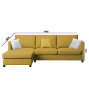 Hanery 4 Seater L Shape Sofa Set for Living Room | Colour - Yellow