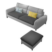 Francis 3 Seater Sofa with Ottoman Set for Living Room (Black Grey Fabric)