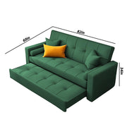 Artic 3 Seater Sofa Cum Bed for Living Room (Black) Premium Velvet Fabric Sofa