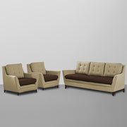 Slove 3 +1 + 1 Seater Sofa Set for Living Room | Color - Cream Black | Premium Fabric Sofa