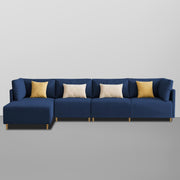 Salina LHS 6 Seater L Shape Sofa Set for Living Room (Black) Premium Fabric Sofa