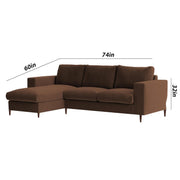 Charmi LHS 4 Seater L Shape Sofa Set for Living Room (Brown Fabric) Premium Fabric Sofa