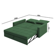 Treshta 2 Seater Pull-Out Premium Fabric Sofa Cum Bed Sofa Set for Living Room (Blue Fabric Color) Premium Fabric Sofa Set for Living Room
