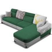 Amanda RHS 6 Seater L Shape,Sofa Set for Living Room (Green Grey Fabric)