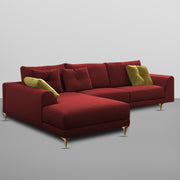Viva LHS 6 Seater L Shape Sofa Set for Living Room (Maroon) Premium Fabric Sofa
