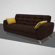 Leadown 3 Seater Sofa for Living Room (Brown) Premium Fabric Sofa