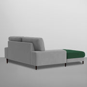 Latieo LHS 2 Seater Lounger L Shape Sofa Set for Living Room (Green Grey) Premium Fabric Sofa