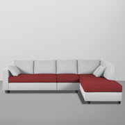 Dorian RHS 6 Seater L Shape Sofa Set for Living Room (Maroon Grey Fabric) Premium Fabric Sofa