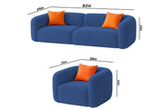 Vesta Modern Velvet Bubble Cloud Sofa, Tufted Design Upholstered 3+1+1 Seater Sofa Set for Living Room, (Black Colour) Premium Velvet Fabric Sofa