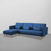 Gamora LHS 4 Seater L Shape Sofa Set for Living Room (Blue Fabric) Premium Fabric Sofa
