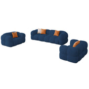 Vetras Modern Velvet Bubble Cloud Sofa, Tufted Design Upholstered 3+1+1 Seater Sofa Set for Living Room, (Black Colour) Premium Velvet Fabric Sofa