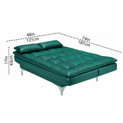 Danny 3 Seater Sofa Cum Bed Leatherette Fabric (Black) with Two Cushions Perfect for |Home Living |Office Room and Guest Room Premium Sofa