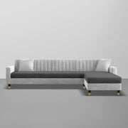 Garcia LHS 6 Seater L Shape Sofa Set for Living Room (Black Grey - Colour) Premium Fabric Sofa Set