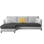 Hanery 4 Seater L Shape Sofa Set for Living Room | Colour - Black Grey
