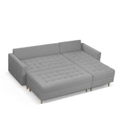 Ashton RHS 4 Seater L Shape Sofa Set with Center Table for Living Room (Grey Fabric) Premium Fabric Sofa