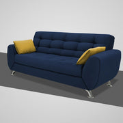 Leadown 3 Seater Sofa for Living Room (Blue) Premium Fabric Sofa