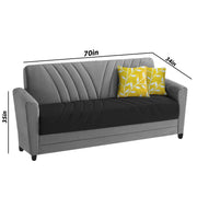 Francis 3 Seater Sofa Set for Living Room (Black Grey) Fabric