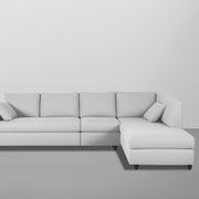 Dorian RHS 6 Seater L Shape Sofa Set for Living Room (Grey Fabric) Premium Fabric Sofa