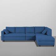 Dorian RHS 6 Seater L Shape Sofa Set for Living Room (Blue Fabric) Premium Fabric Sofa