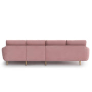Lizel LHS 6 Seater L Shape Sofa Set for Living Room (Pink Fabric) Premium Velvet Fabric Sofa