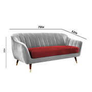 Casaliving Anyse 2 Seater Sofa Set for Living Room (Grey Colour Fabric) Premium Fabric Sofa