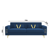 Ivary 3 Seater Sofa Set for Living Room (Black Colour) Premium Fabric Sofa