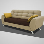 Leadown 3 Seater Sofa for Living Room (Cream Brown) Premium Fabric Sofa