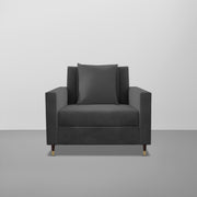 Garcia 1 Seater Sofa Set for Living Room (Black Colour) Premium Fabric Sofa