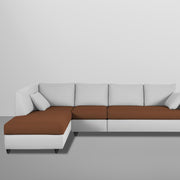 Dorian LHS 6 Seater L Shape Sofa Set for Living Room (Brown Grey Fabric) Premium Fabric Sofa