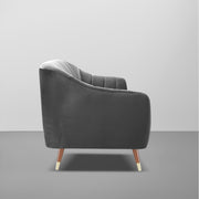 Grayon 3 Seater Convertible Sofa Set for Living Room, 3 Seater & Ottoman Modular Sectional Couch for Small Space (Black Colour) Fabric Sofa Set