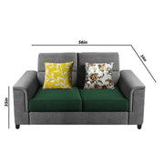 Nancy 2 Seater Sofa Set for Living Room | Color - Brown Grey
