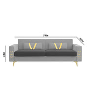 Ivary 3 Seater Sofa Set for Living Room (Black Colour) Premium Fabric Sofa