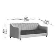 Mobius 3 Seater Sofa Set for Living Room (Black Grey Colour Sofa) Premium Fabric Sofa for Living Room