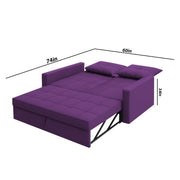 Casaliving Treshta 2 Seater Pull-Out Premium Fabric Sofa Cum Bed Sofa Set with Center Table for Living Room (Black Fabric Color) Premium Fabric Sofa Set for Living Room Sofa Cum Bed