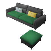 Francis 3 Seater Sofa with Ottoman Set for Living Room (Black Green Fabric)