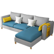 Asser RHS 4 Seater L Shape Sofa Set for Living Room (Turquise Grey) Premium Fabric Sofa