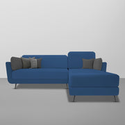 Arlond RHS 4 Seater L Shape Sofa Set for Living Room (Blue Fabric) Premium Fabric Sofa
