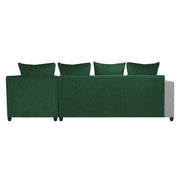 Rio 6 Seater L Shape Sofa for Living Room | Color - Green Grey Fabric| Right Side Sofa