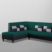 Nordy LHS 6 Seater L Shape Sofa Set for Living Room (Pine Black Colour) Premium Fabric Sofa Set
