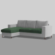 Charmi LHS 4 Seater L Shape Sofa Set for Living Room (Green Grey Fabric) Premium Fabric Sofa