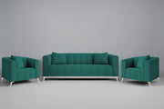 Eren 3+1+1 Seater Sofa Set for Living Room (Pine Colour Fabric) Premium Fabric Sofa Set for Living Room