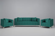 Casaliving Eren 3+1+1 Seater Sofa Set for Living Room (Black Colour Fabric) Premium Fabric Sofa Set for Living Room