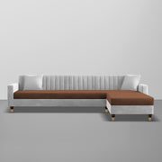Garcia LHS 6 Seater L Shape Sofa Set for Living Room (Black Grey - Colour) Premium Fabric Sofa Set