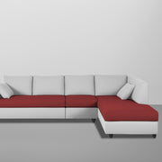 Dorian RHS 6 Seater L Shape Sofa Set for Living Room (Maroon Grey Fabric) Premium Fabric Sofa