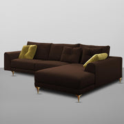Viva RHS 6 Seater L Shape Sofa Set for Living Room (Brown) Premium Fabric Sofa