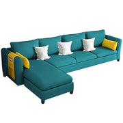 Asser LHS 6 Seater L Shape Sofa Set for Living Room (Pine) Premium Fabric Sofa