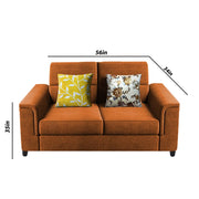 Nancy 2 Seater Sofa Set for Living Room | Color - Brown Grey