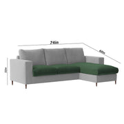 Charmi RHS 4 Seater L Shape Sofa Set for Living Room (Green Grey Fabric) Premium Fabric Sofa